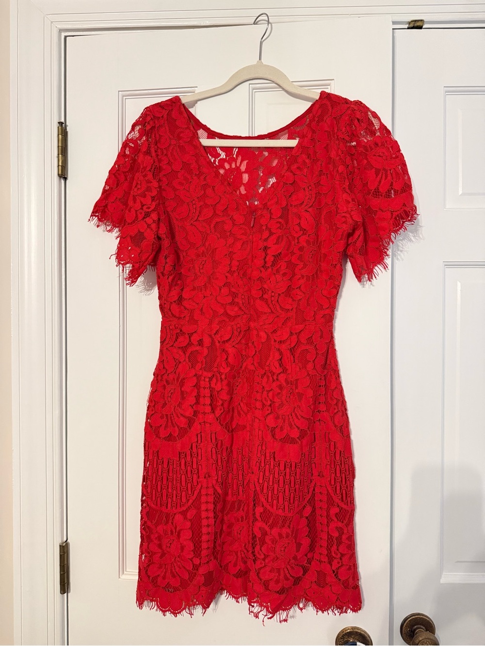 Lulu's Red Floral Lace Mini Dress - Picture 3 of 5